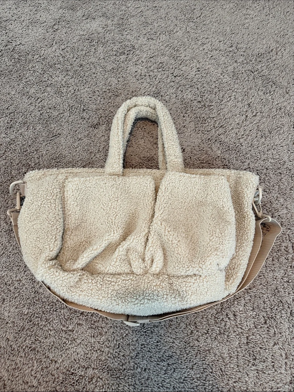 Teddy Fleece Diaper Bag & Pouch